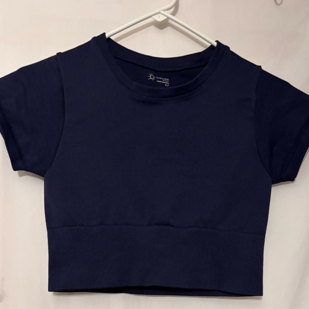 Navy Blue Crop Top